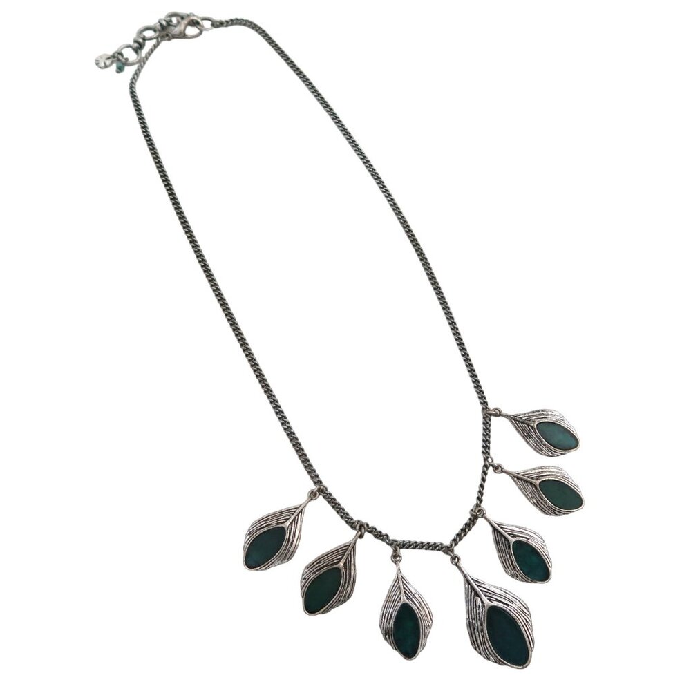Lucky Brand Peacock Feather Statement Necklace